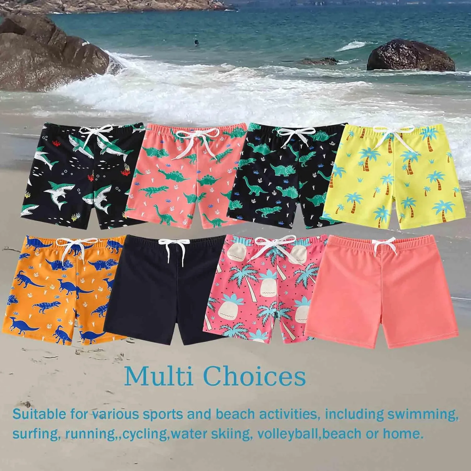 Boys Swim Trunks Quick Dry Board Shorts Swimwear Trunks Hawaii Beach Swimsuit Toddler Bathing Suit Bottom Kid 2-8Years