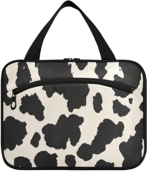 Burbuja Cow Skin Travel Toiletry Bag for Women, Hanging Waterproof Toiletry Bag Cosmetic Organizer for Toiletries Accessories, M