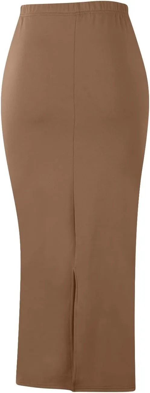 Business Pencil Skirt for Women High Waisted Below Knee Bodycon Skirts 2025 Fashion Solid Sexy Office Work Skorts