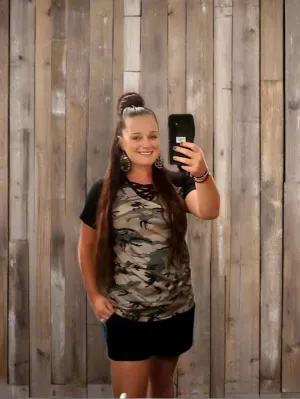Camo Crisscross Tee