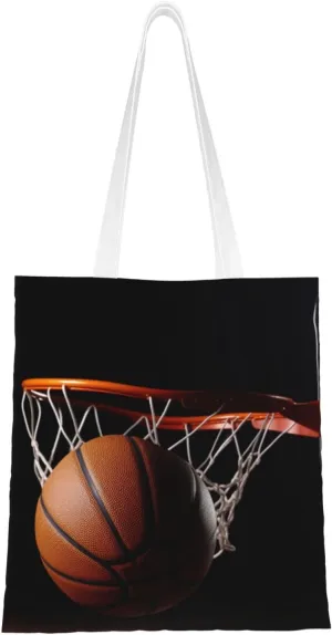 Canvas Tote Bag Aesthetic for Women Basketball Shopping Bags Large Tote Shoulder Bag Reusable Grocery Bags Hobo Bags Casual Handbags Cute Cloth Bags Birthday Gifts