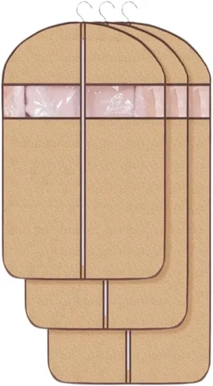 Clothes Cover 3 Pack Garment Bag with Clear Window Dress Bag Foldable Hanging Dress Covers Suit Bags (Color : E, Size : 3 Pack)