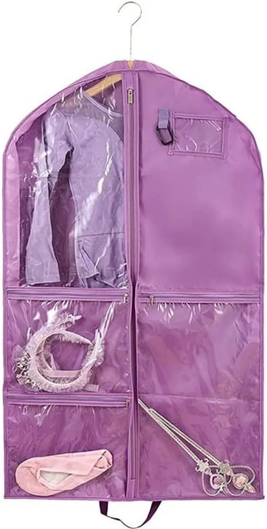 Clothes Cover 39" Suit Bags Travel Garment Bags for Hanging Clothes with Visual Window, 3 Pack Suit Bags (Color : Purple, Size : 100 * 60 * 8cm)
