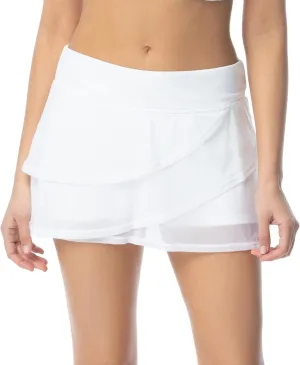 COCO REEF Mesh Layer Swim Skort for Women - Tummy Control, High-Waisted Bathing Suit Skirt Bottoms