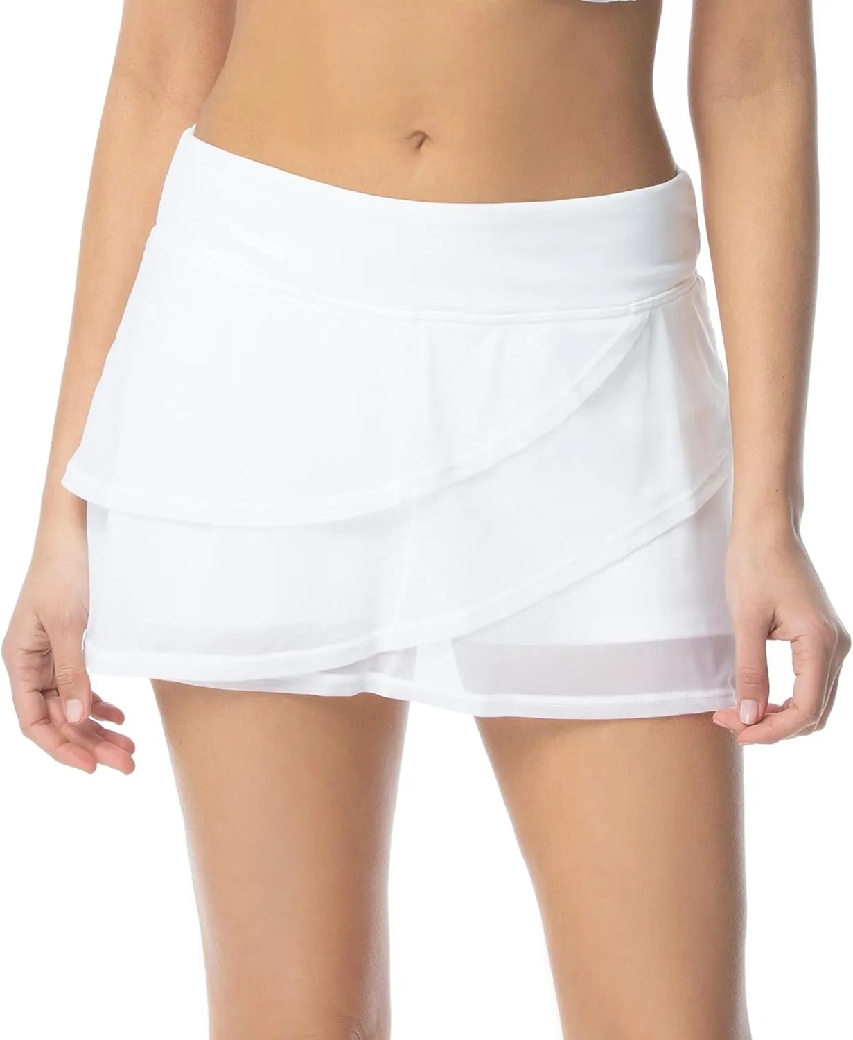 COCO REEF Mesh Layer Swim Skort for Women - Tummy Control, High-Waisted Bathing Suit Skirt Bottoms