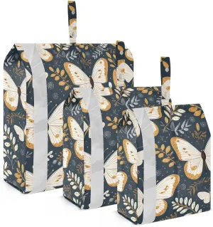 Colorful Butterflies Leaves Packing Cubes for Travel 3 Set Luggage Packing Cubes Luggage Accessories for Travel Essentials