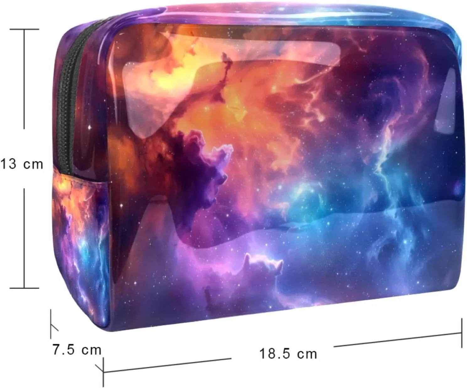 Cosmic Nebula Cosmetic Bags, Portable Travel Makeup Bags with Zipper, PVC Cosmetic Pouch Small Toiletry Bag Organizer Bags