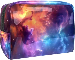 Cosmic Nebula Cosmetic Bags, Portable Travel Makeup Bags with Zipper, PVC Cosmetic Pouch Small Toiletry Bag Organizer Bags