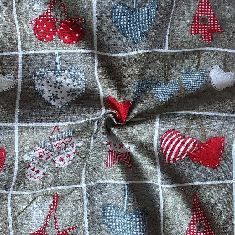 Cotton Xmas Heart With Solid Pocket Free Size Apron Pack Of 1