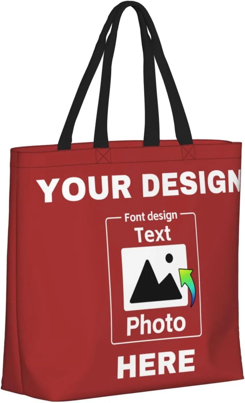 Custom Tote Bags Personalized Bags Your Own Design Women Custom Tote Bag For Shopping Canvas Bags Birthday Gift