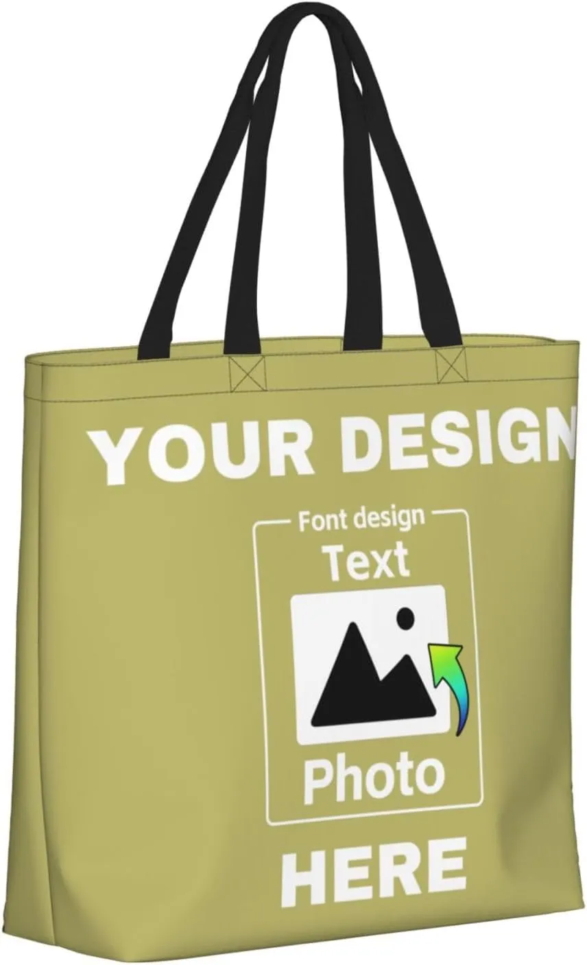 Custom Tote Bags Personalized Bags Your Own Design Women Custom Tote Bag For Shopping Canvas Bags Birthday Gift