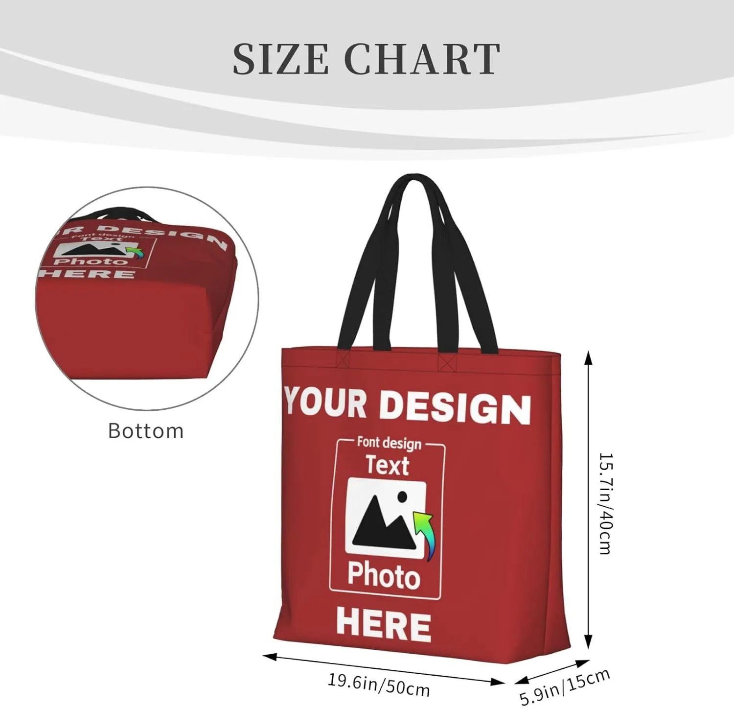 Custom Tote Bags Personalized Bags Your Own Design Women Custom Tote Bag For Shopping Canvas Bags Birthday Gift