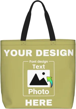 Custom Tote Bags Personalized Bags Your Own Design Women Custom Tote Bag For Shopping Canvas Bags Birthday Gift