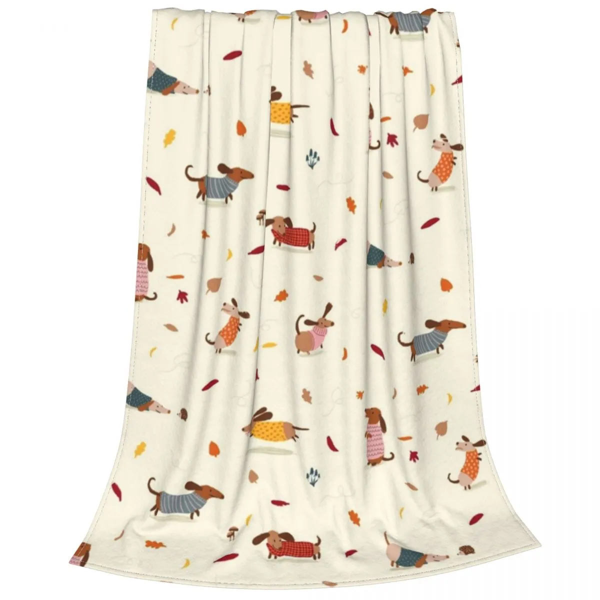 Cute Dachshund Flannel Throw Blanket