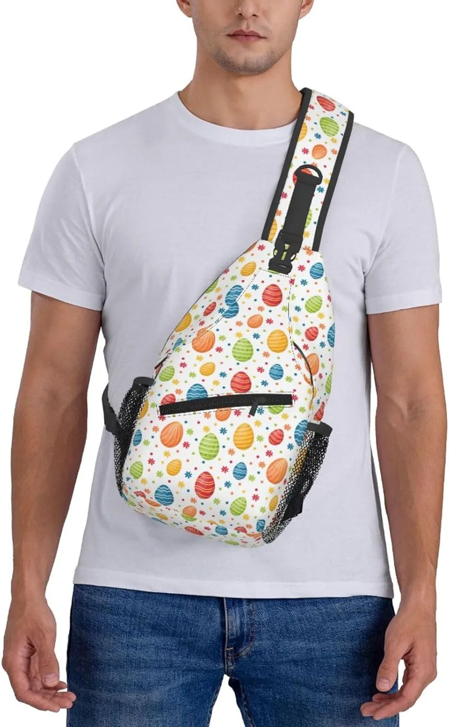 Cute Easter Bunny Sling Bag for Women Men Large Crossbody Bags Work Laptop Backpack Handbags