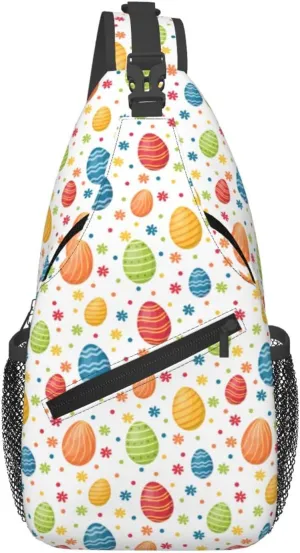Cute Easter Bunny Sling Bag for Women Men Large Crossbody Bags Work Laptop Backpack Handbags