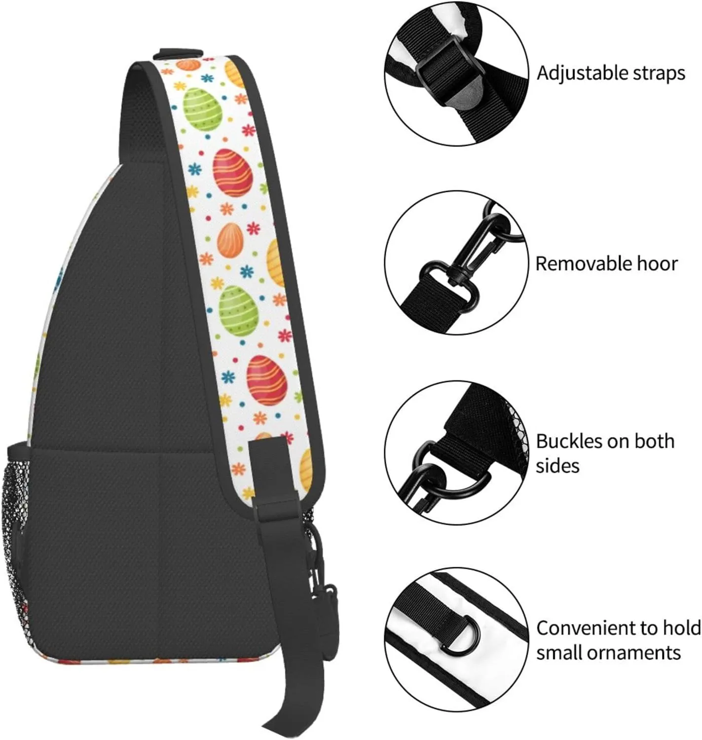 Cute Easter Bunny Sling Bag for Women Men Large Crossbody Bags Work Laptop Backpack Handbags