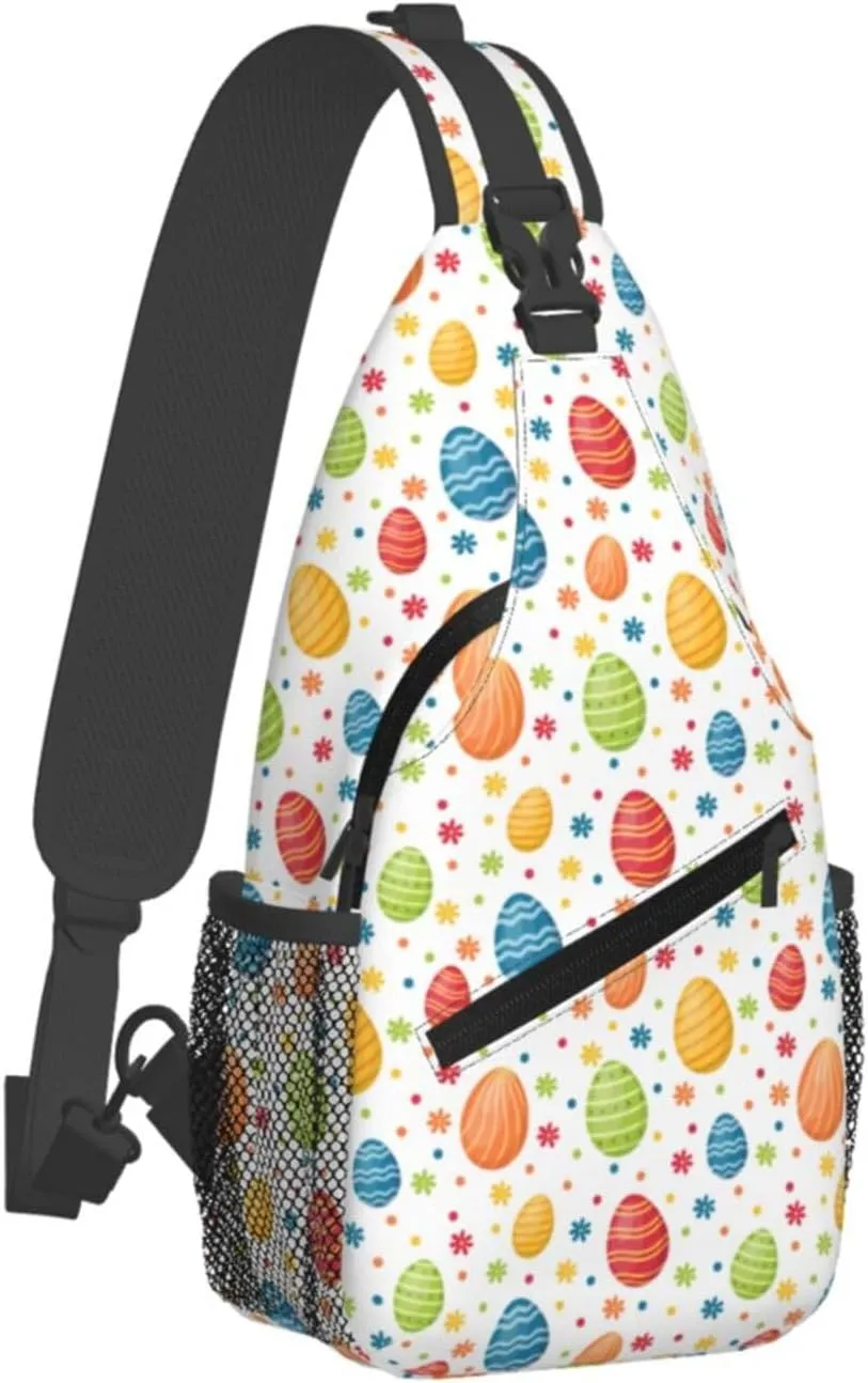 Cute Easter Bunny Sling Bag for Women Men Large Crossbody Bags Work Laptop Backpack Handbags
