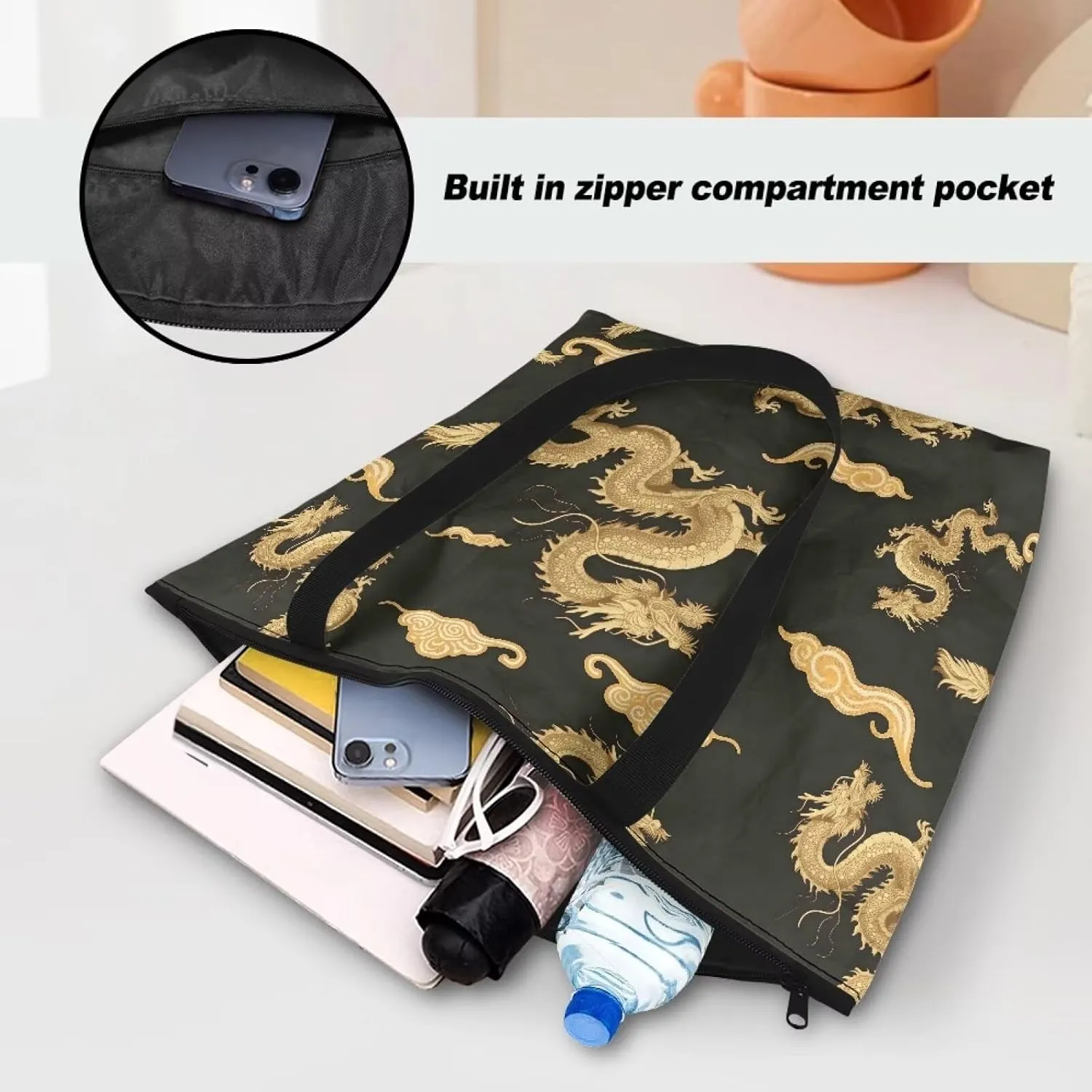 Cute Guient Pig Animal Women Tote Paper Bag Jamaica Flag Foldable Tote Bag, Abstract Art Large Work Commute Bags