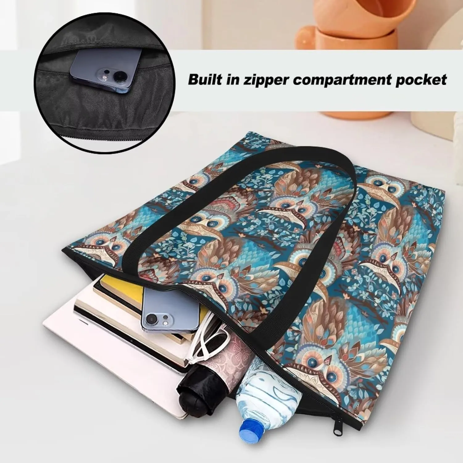 Cute Guient Pig Animal Women Tote Paper Bag Jamaica Flag Foldable Tote Bag, Abstract Art Large Work Commute Bags