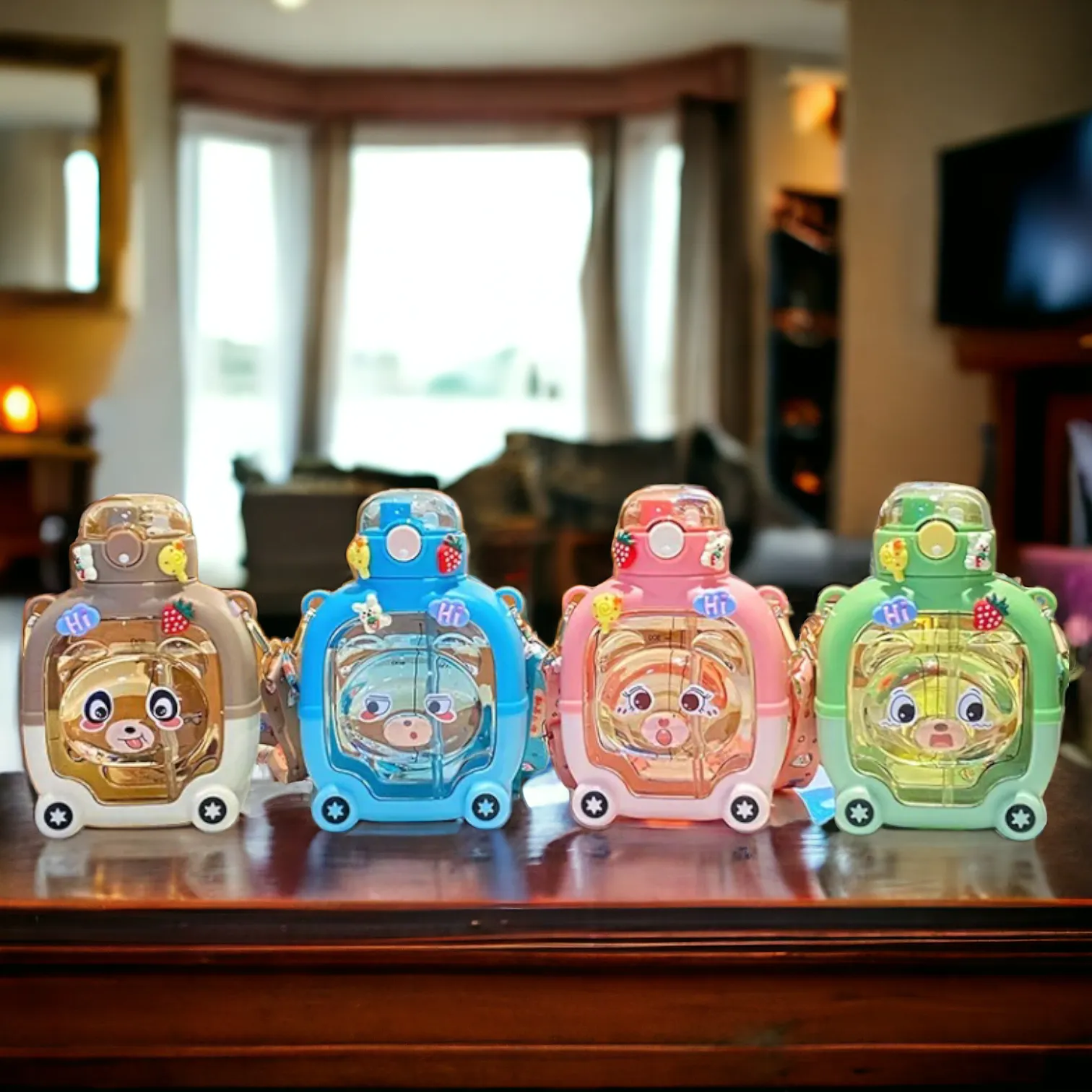 Cute Teddy Design Bottle-Brown