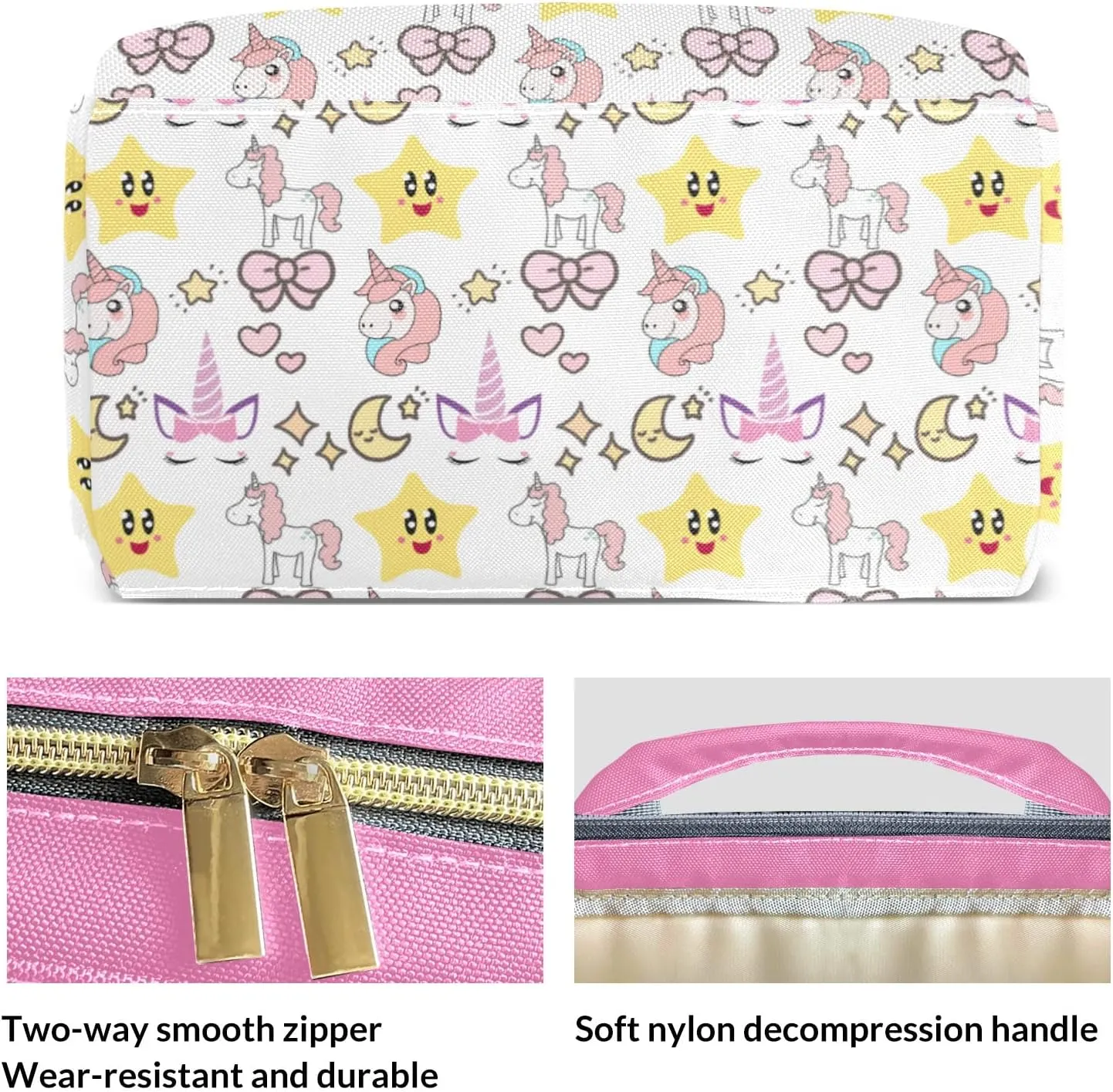 Diaper Bags Unicorn Star Moon Bow Tote Bags Backpack with Name Mommy Nursing Bags Gifts for Women Men