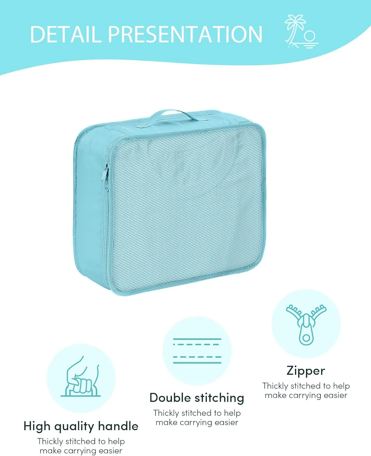 DIMJ Packing Cubes Suitcase, 8 Pieces Packing Cubes for Travel, With Toiletry Bag Hanging, Packing Cubes Carry on Luggage Cubes Packing for Clothes, Shoes, Underwear, Cosmetics, Travel Essential(Blue