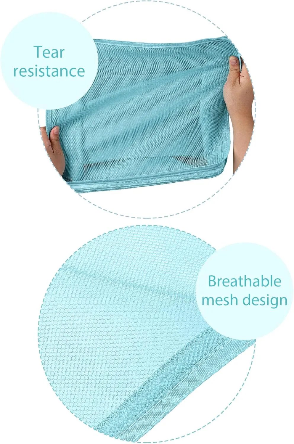 DIMJ Packing Cubes Suitcase, 8 Pieces Packing Cubes for Travel, With Toiletry Bag Hanging, Packing Cubes Carry on Luggage Cubes Packing for Clothes, Shoes, Underwear, Cosmetics, Travel Essential(Blue