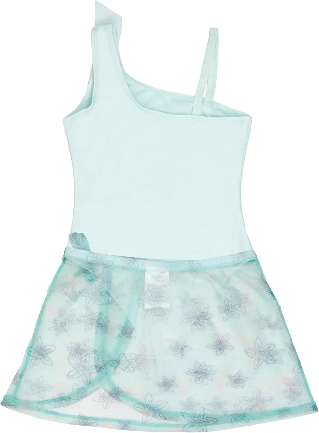 Disney The Little Mermaid, Minnie Mouse Girls Swimsuit Set, One Piece Bathing Suit and Coverup Skirt, Swimwear for Kids