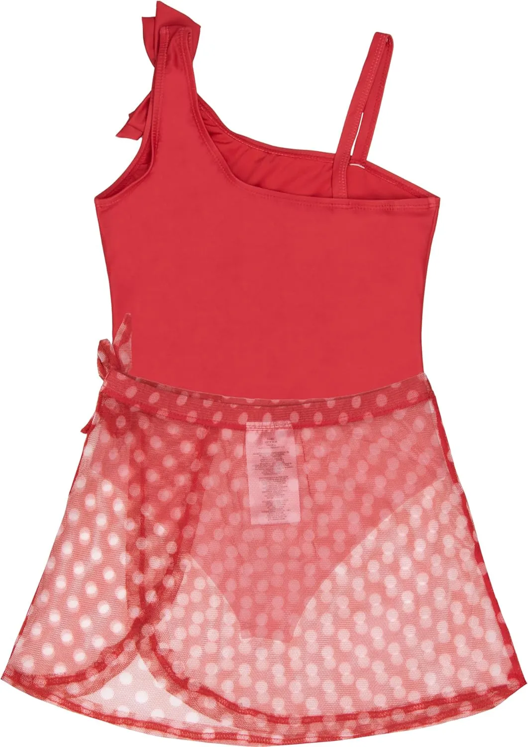 Disney The Little Mermaid, Minnie Mouse Girls Swimsuit Set, One Piece Bathing Suit and Coverup Skirt, Swimwear for Kids