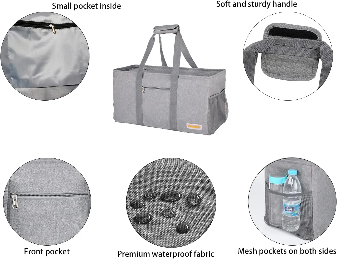 Extra Large Utility Tote - Reusable Shopping Bags, Waterproof Beach Bag, Foldable Storage
