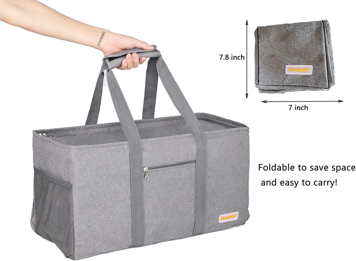 Extra Large Utility Tote - Reusable Shopping Bags, Waterproof Beach Bag, Foldable Storage