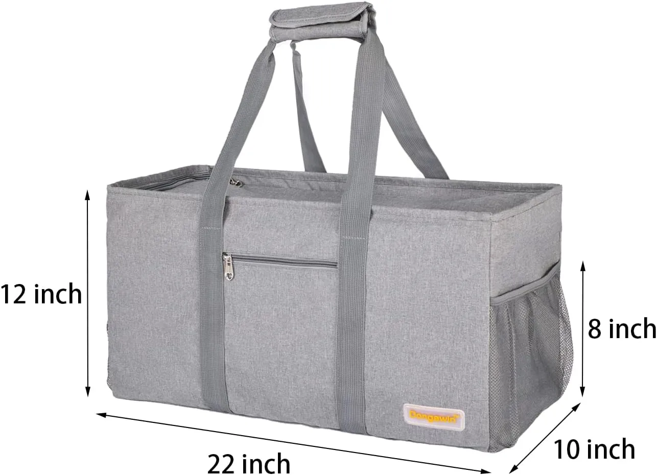 Extra Large Utility Tote - Reusable Shopping Bags, Waterproof Beach Bag, Foldable Storage