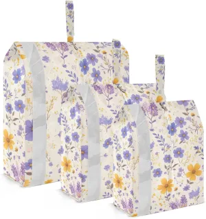 Fairy Purple Yellow 3 Set Travel Packing Cubes For Suitcases Waterproof Space Saver Travel Bags Space Saver Bag Clothes Organizers And Storage