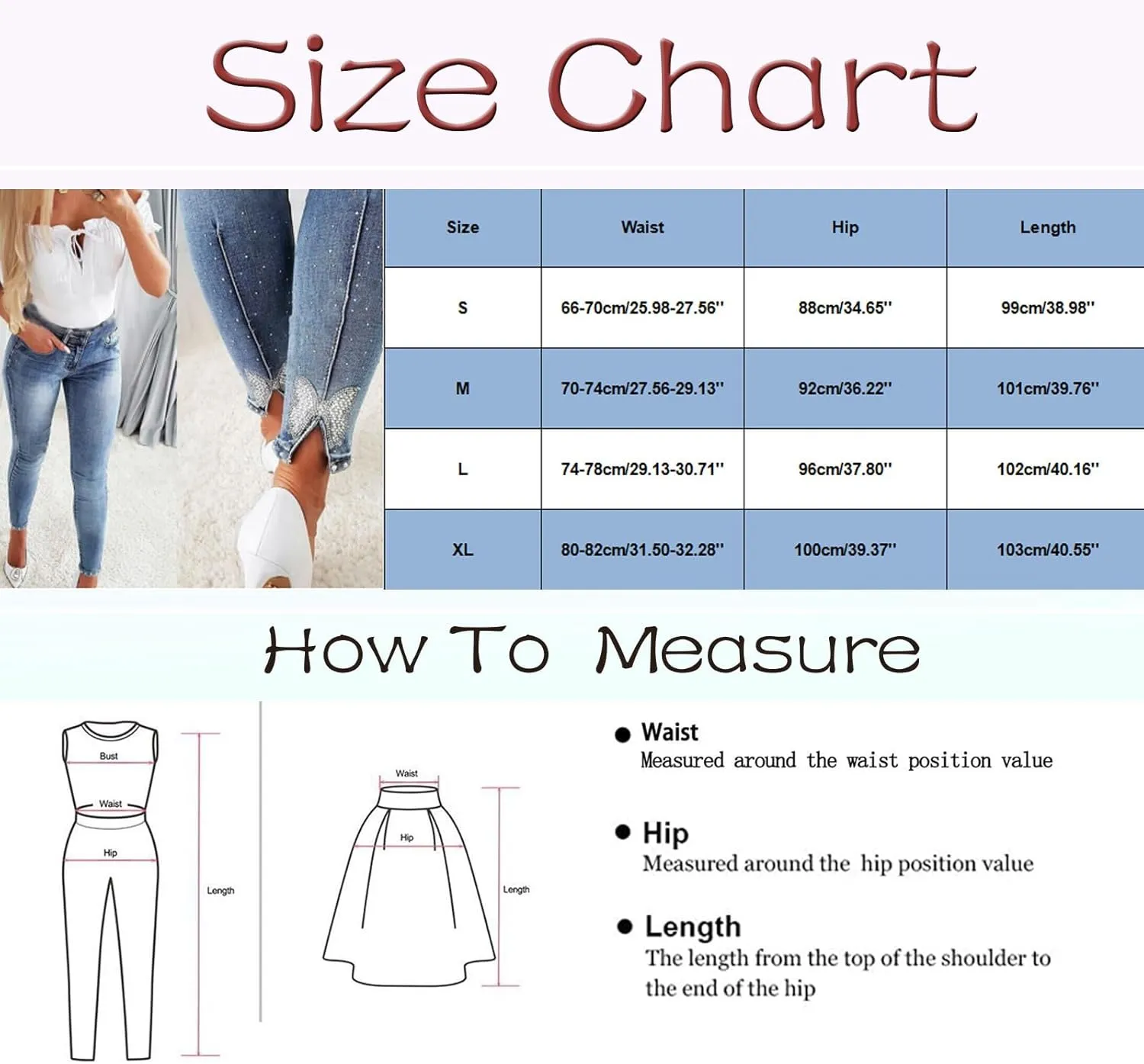 Female Slimming High Waisted Distressed Jeans with Embroidered Stones for A Fit Look Tall Women on Pants
