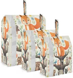 Foxes Animals Packing Cubes for Travel 3 Set Compression Packing Bags Suitcase Organizer Bags for Travel Accessories