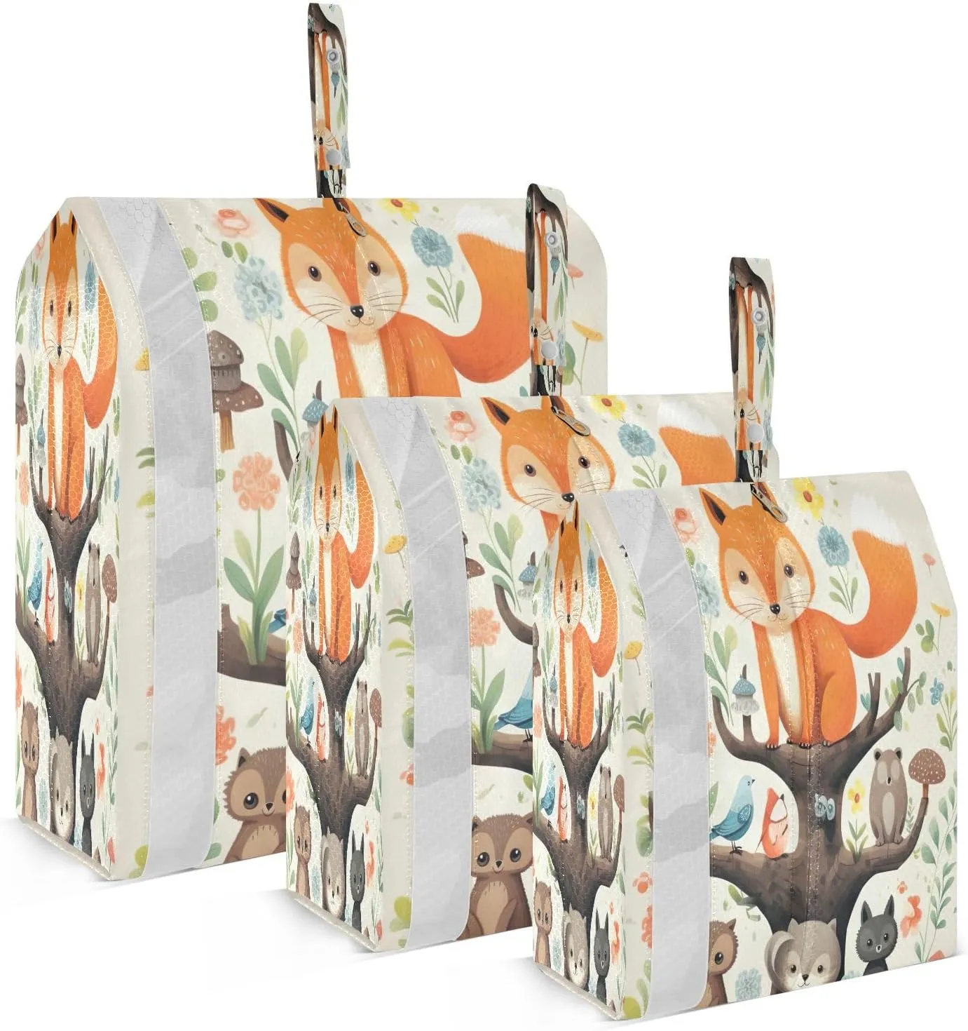 Foxes Animals Packing Cubes for Travel 3 Set Compression Packing Bags Suitcase Organizer Bags for Travel Accessories