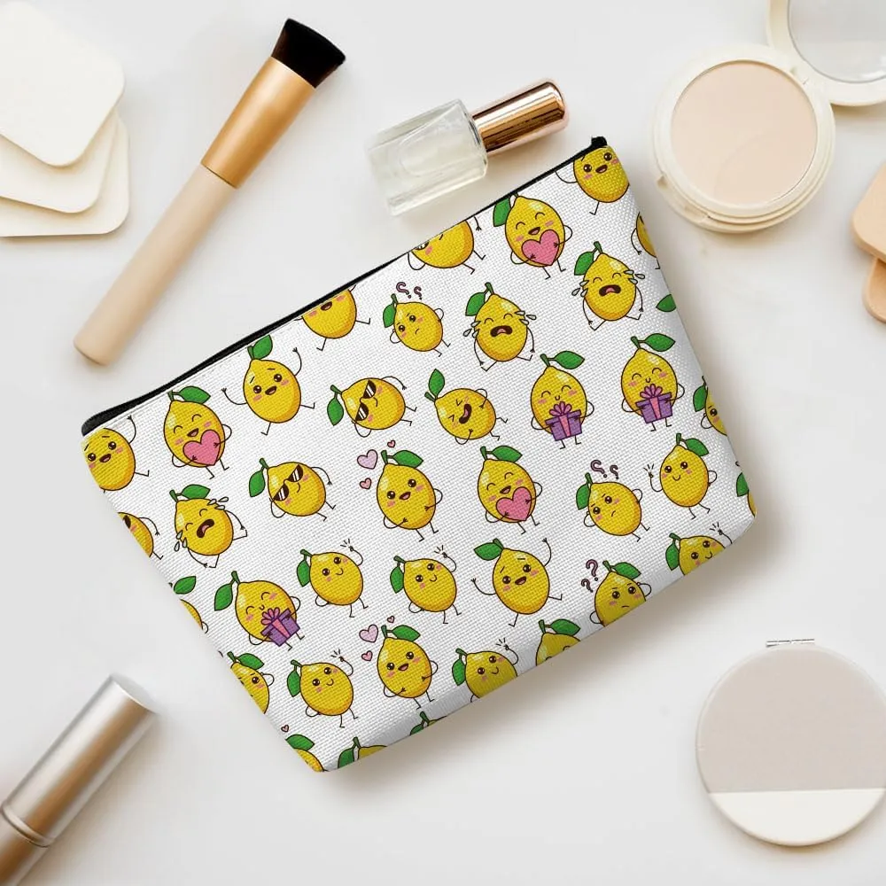 Funny Girl Loves Lemon, Lemon Gifts, Cute Lemon Lovers Gift, Makeup Bag Funny Cosmetic Bag Travel Toiletry Bag for Women Fruit Lover Teens Best Friend Birthday Friendship Christmas
