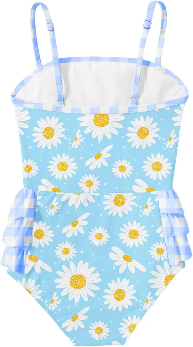 Funnycokid Girls Swimsuit One Piece Cute Bathing Suit Little Kids Swimwear 3-8 Years
