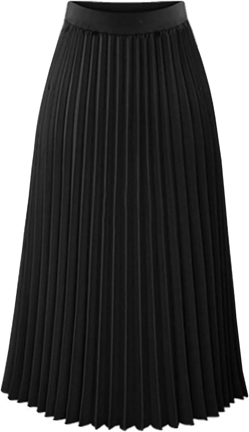FZYLQY 2025 Fashion Womens Pleated Midi Skirt,High Waist Swing Boho Pleated Skirt Casual Chiffon Elastic A-line Long Skirts