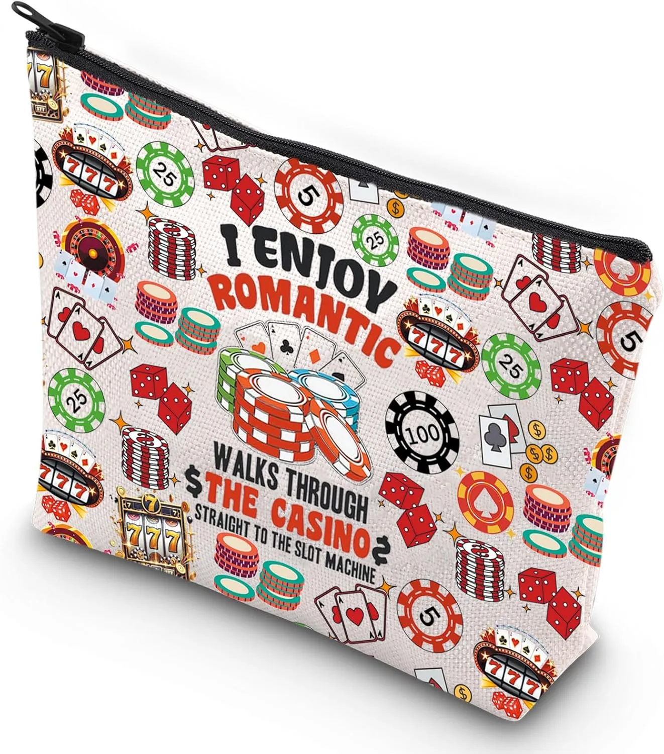 G2TUP Funny Gambler Gift Idea Casino Lovers Makeup Bag Slot Machine Casino Gambling Accessories Pouch Bag (Casino New)