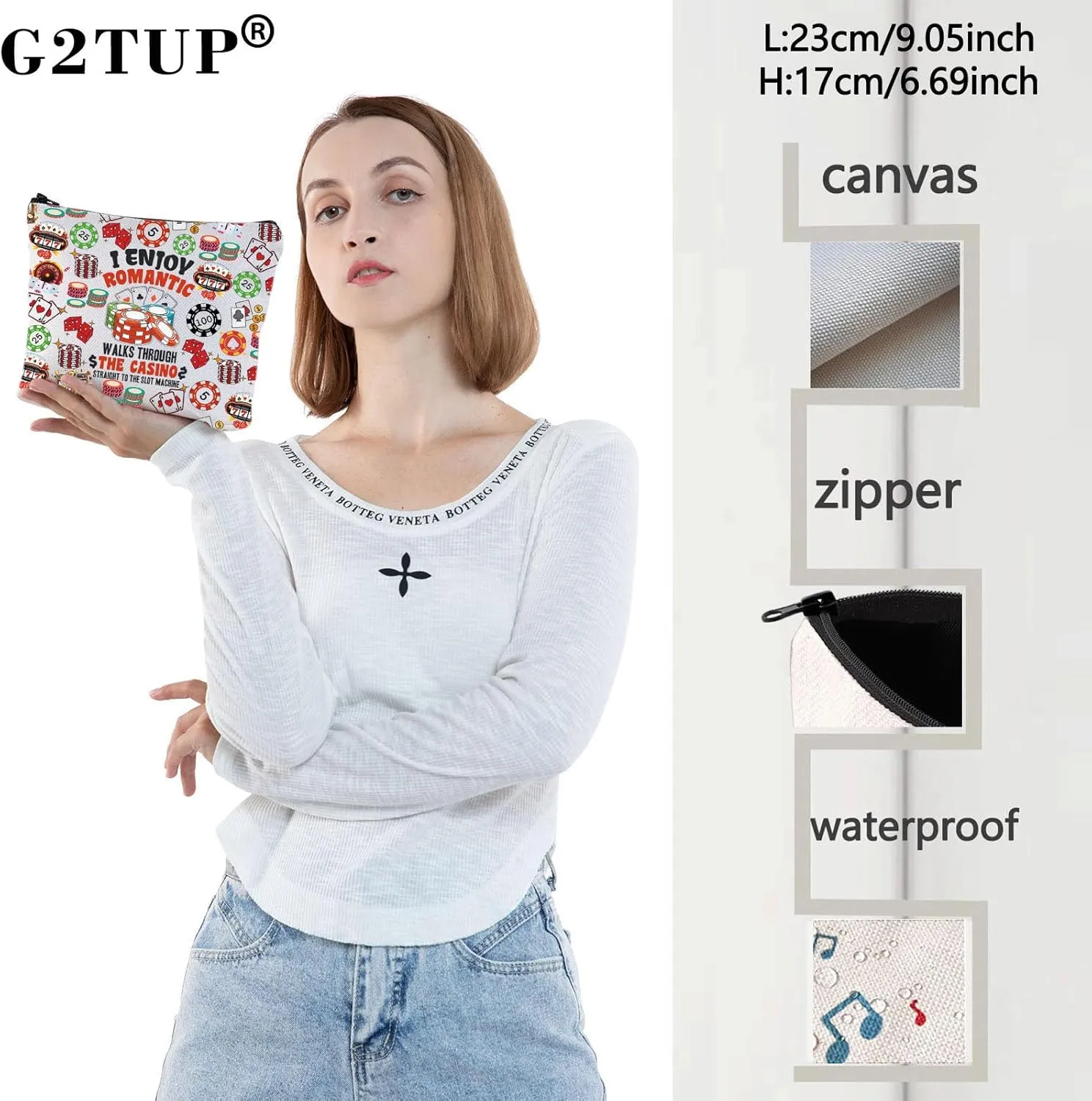 G2TUP Funny Gambler Gift Idea Casino Lovers Makeup Bag Slot Machine Casino Gambling Accessories Pouch Bag (Casino New)