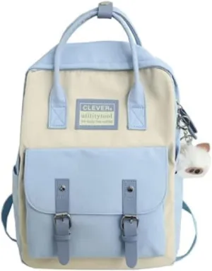GGOOB Aesthetic Backpack Cute Kawaii Backpack for School Backpack Cute Aesthetic (blue)