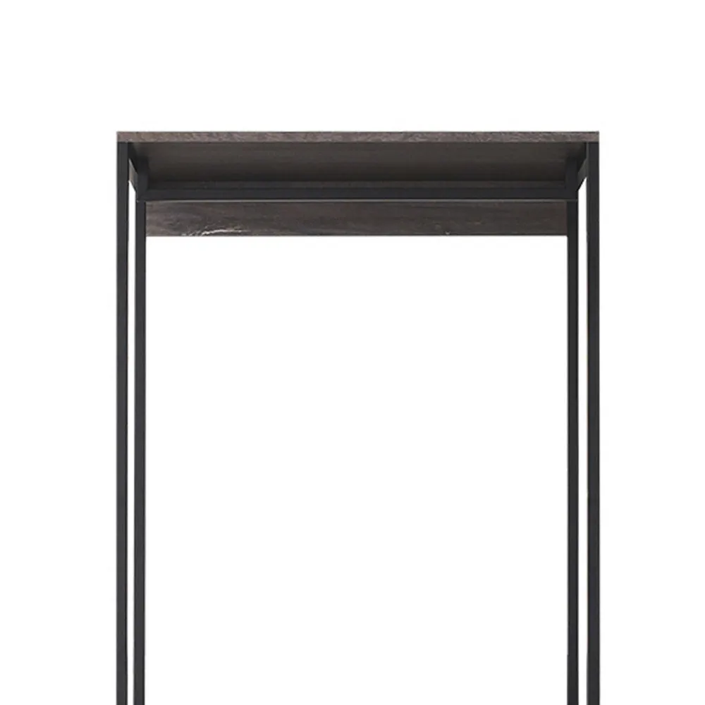 Gin Modular Closet System, 1 Rustic Gray Drawer, 1 Hanging Rod, Black By Casagear Home