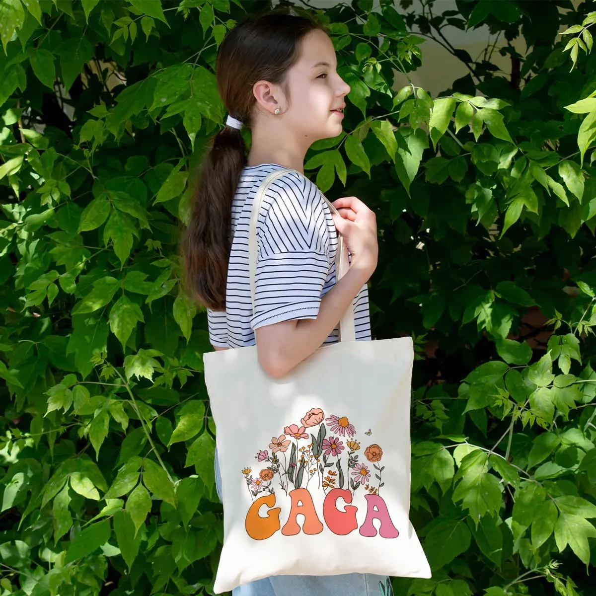 Grandma Gifts Tote Bag Birthday Mothers Day Retirement Gifts for Women Mama Nana Mimi Shoulder Bag Reusable Grocery Bags