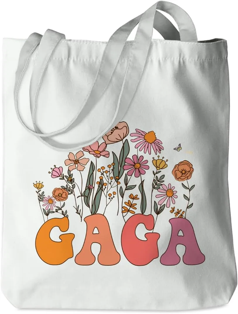 Grandma Gifts Tote Bag Birthday Mothers Day Retirement Gifts for Women Mama Nana Mimi Shoulder Bag Reusable Grocery Bags