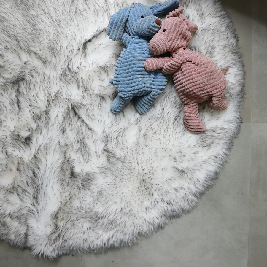 Grey Tipped Round Rug