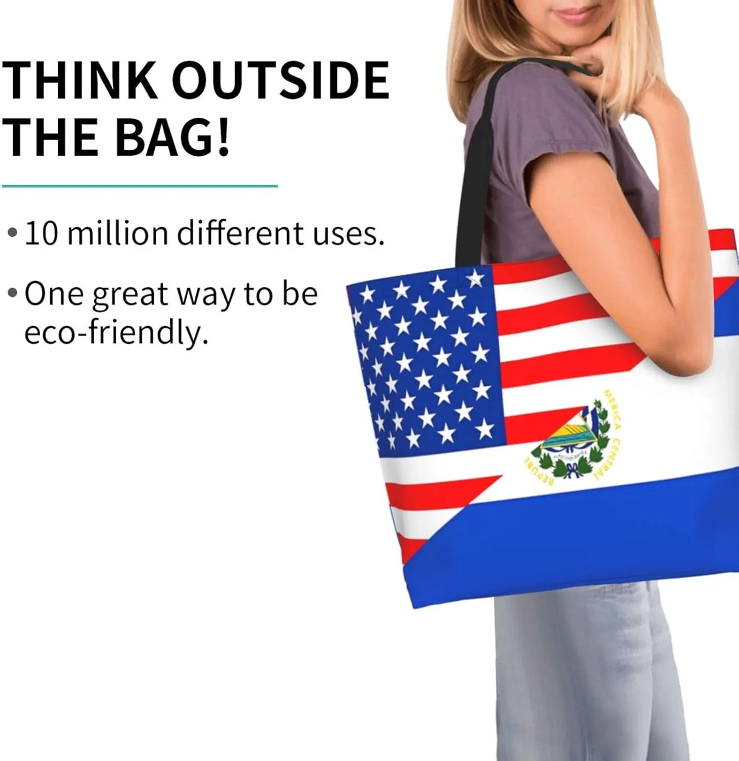 Guatemala El Salvador Flag Women's Tote Bag Large Capacity Single Shoulder Bags Handbag for Shopping Work