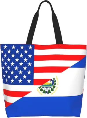 Guatemala El Salvador Flag Women's Tote Bag Large Capacity Single Shoulder Bags Handbag for Shopping Work