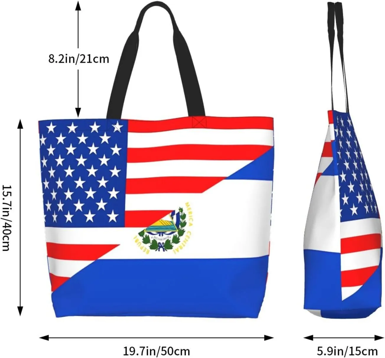 Guatemala El Salvador Flag Women's Tote Bag Large Capacity Single Shoulder Bags Handbag for Shopping Work